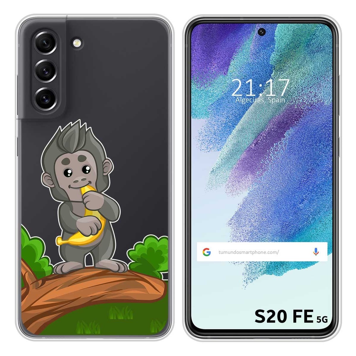 Funda Silicona Transparente para Samsung Galaxy S21 FE 5G diseño Mono Dibujos