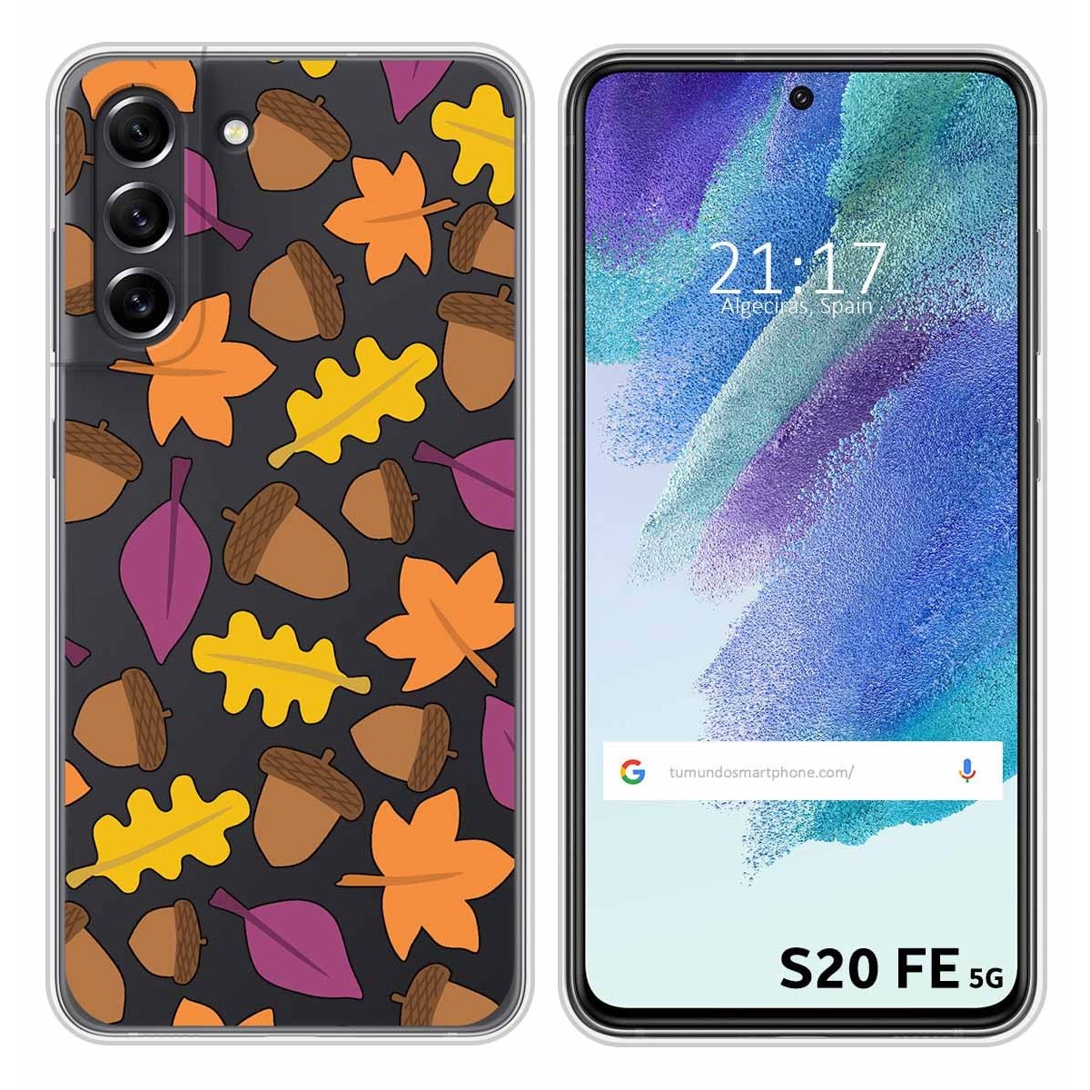 Funda Silicona Transparente para Samsung Galaxy S21 FE 5G diseño Otoño Dibujos