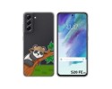 Funda Silicona Transparente para Samsung Galaxy S21 FE 5G diseño Panda Dibujos