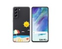 Funda Silicona Transparente para Samsung Galaxy S21 FE 5G diseño Playa Dibujos