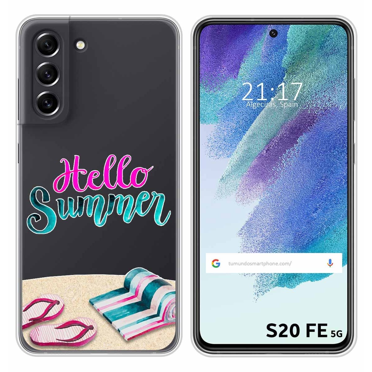 Funda Silicona Transparente para Samsung Galaxy S21 FE 5G diseño Summer Dibujos