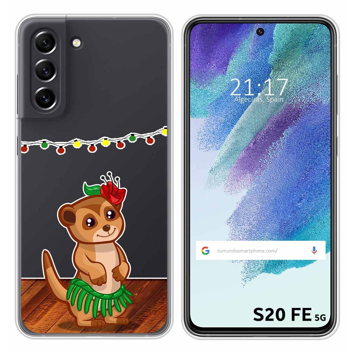 Funda Silicona Transparente para Samsung Galaxy S21 FE 5G diseño Suricata Dibujos