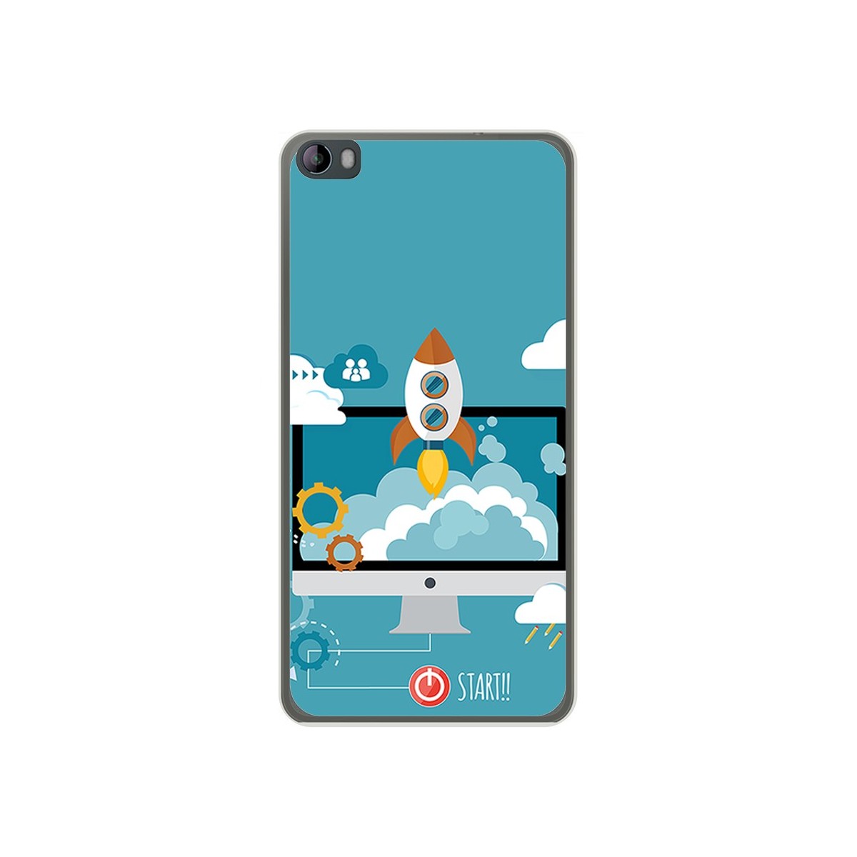 Funda Gel Tpu para Hisense L695 Diseño Cohete Dibujos