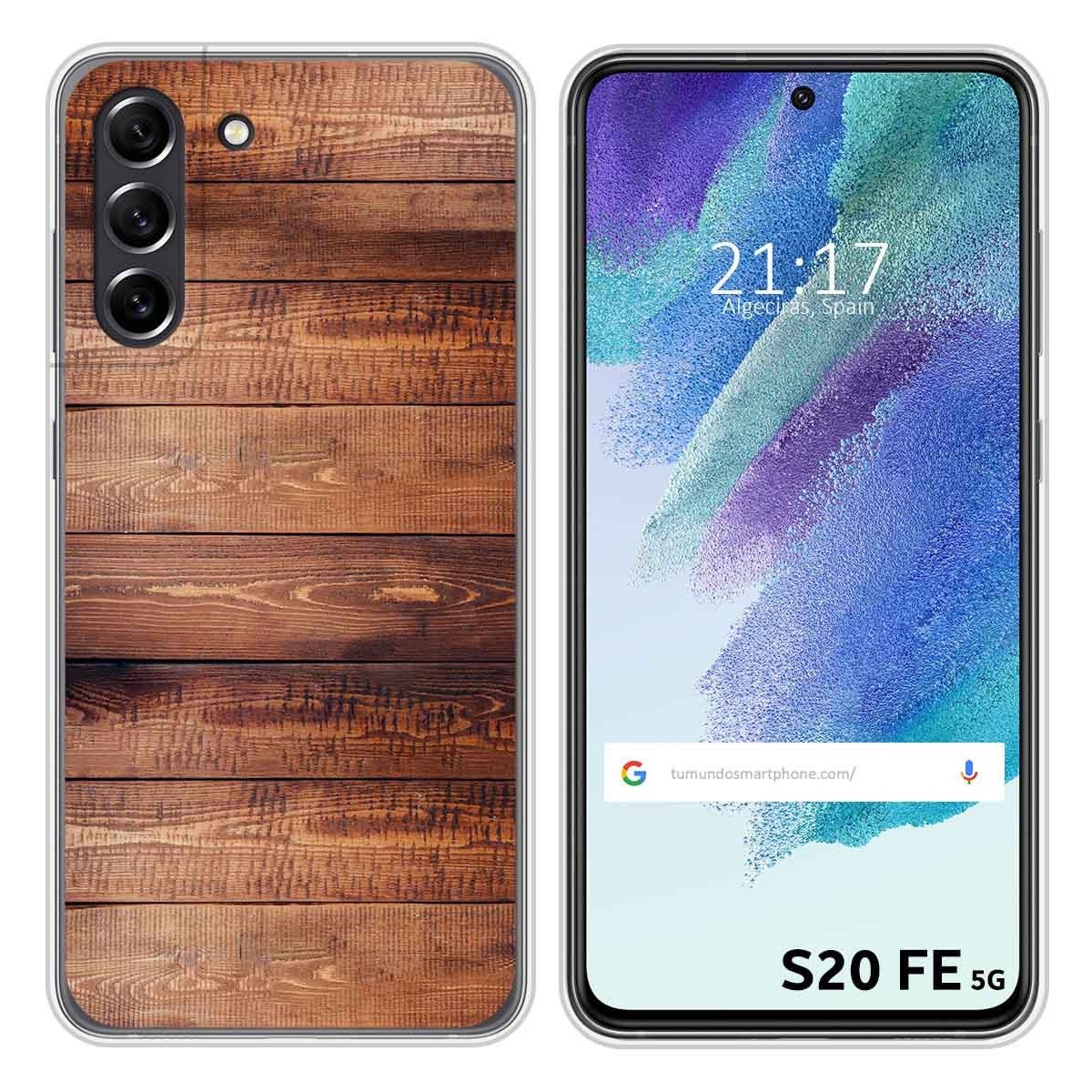 Funda Silicona para Samsung Galaxy S21 FE 5G diseño Madera 02 Dibujos