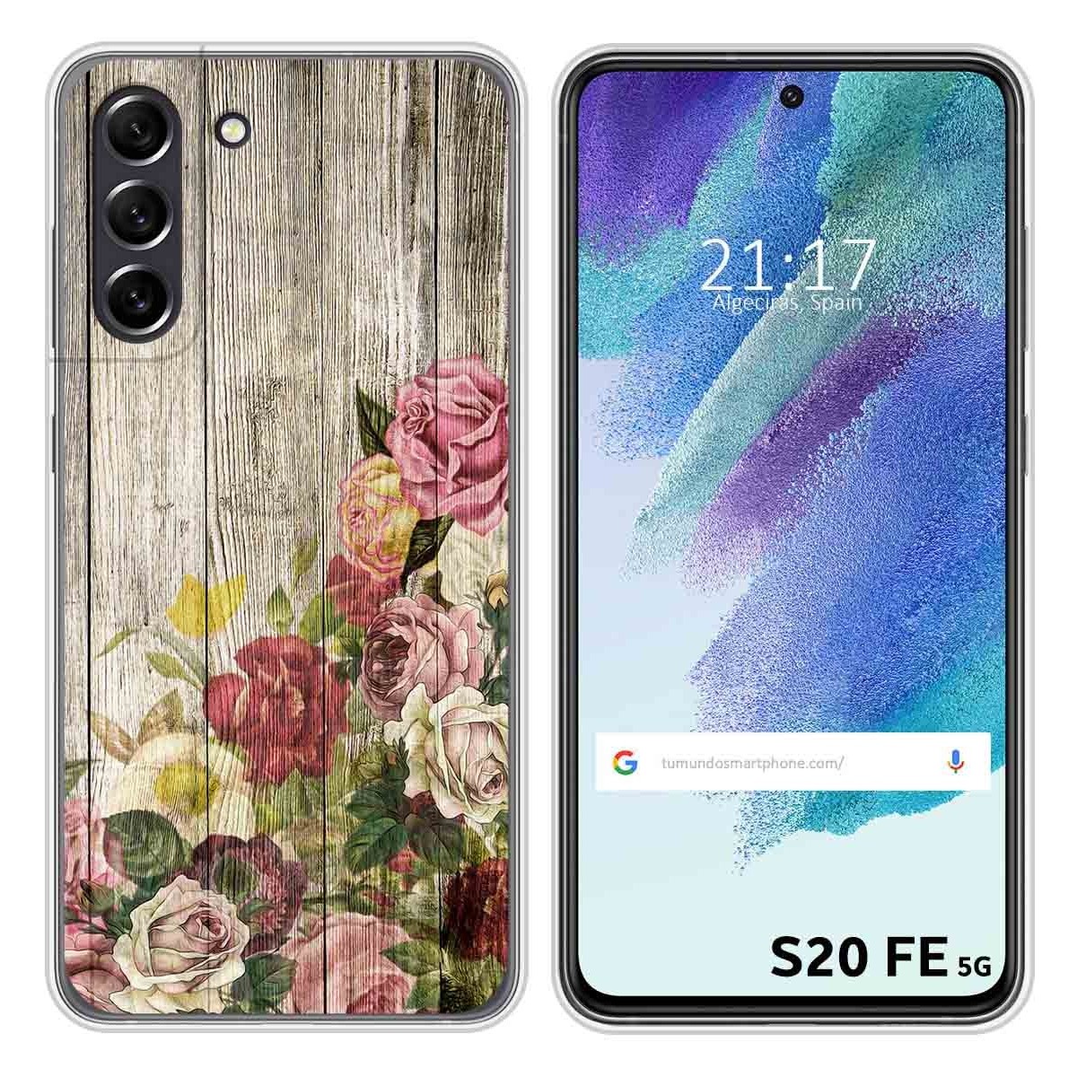 Funda Silicona para Samsung Galaxy S21 FE 5G diseño Madera 08 Dibujos