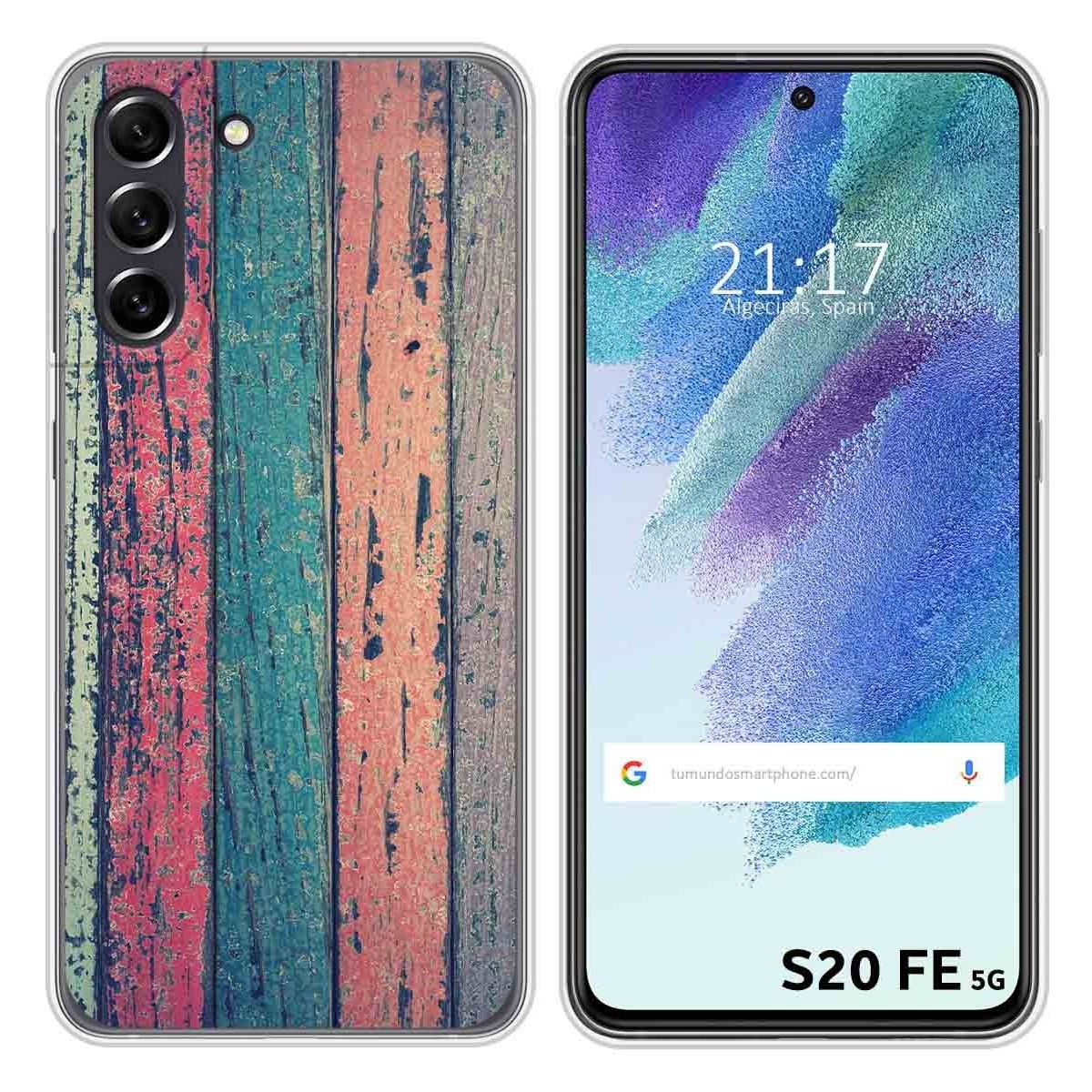 Funda Silicona para Samsung Galaxy S21 FE 5G diseño Madera 10 Dibujos