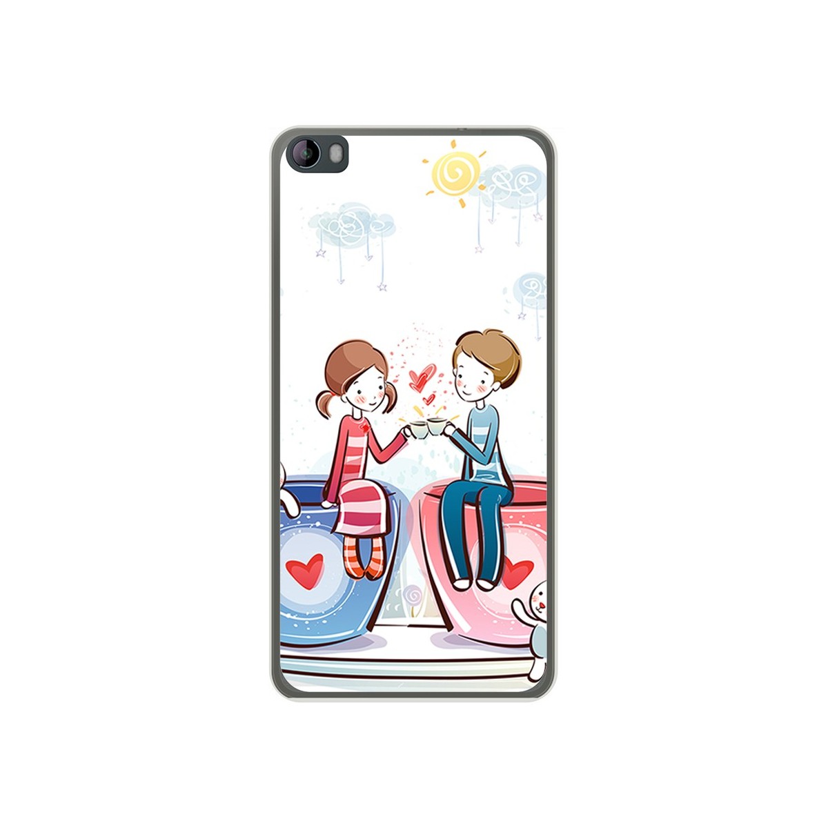 Funda Gel Tpu para Hisense L695 Diseño Cafe Dibujos