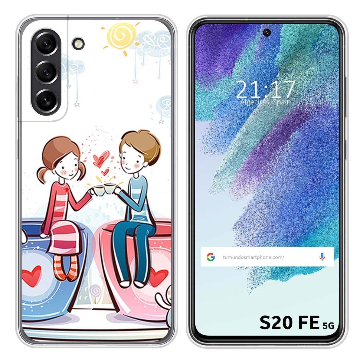 Funda Silicona para Samsung Galaxy S21 FE 5G diseño Café Dibujos