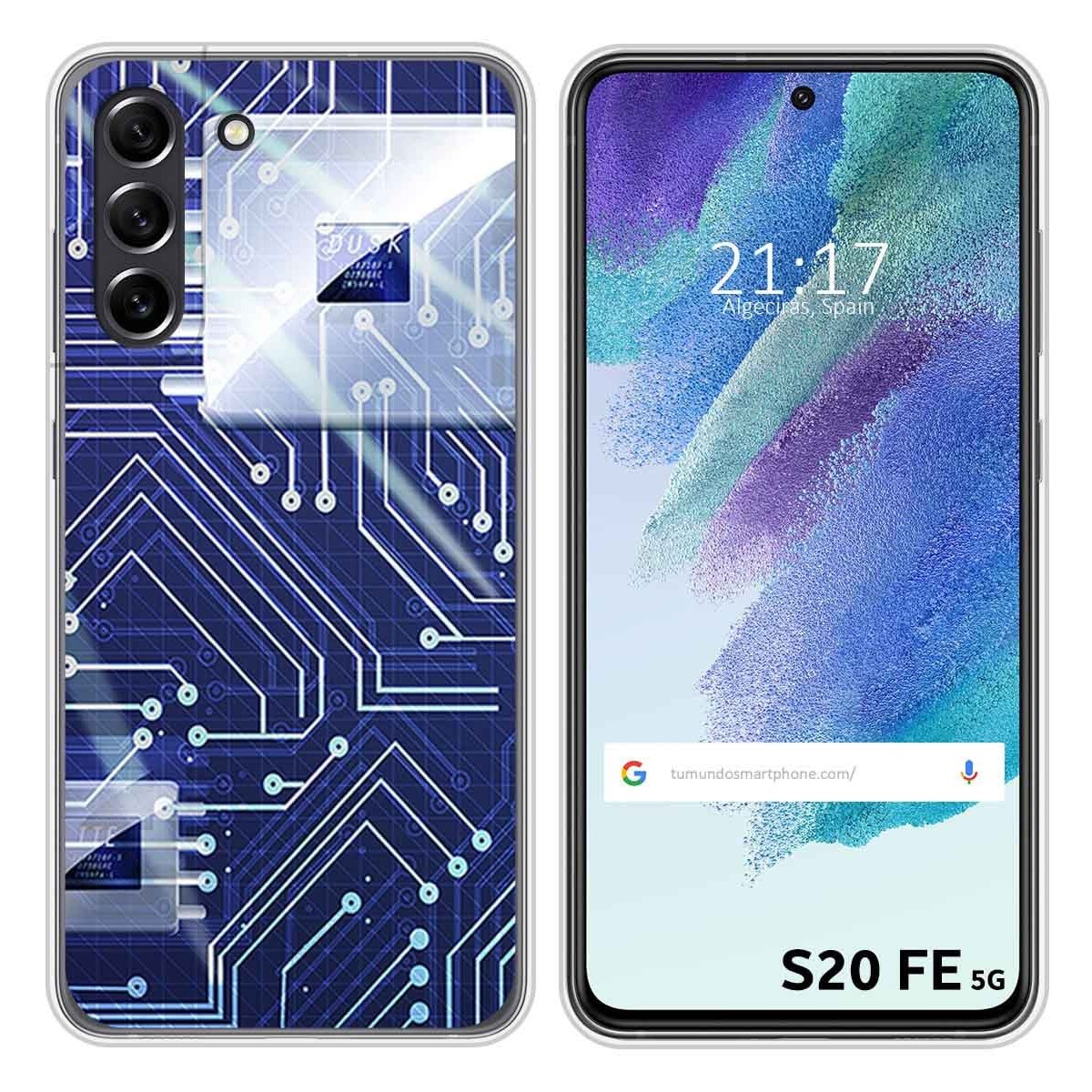 Funda Silicona para Samsung Galaxy S21 FE 5G diseño Circuito Dibujos
