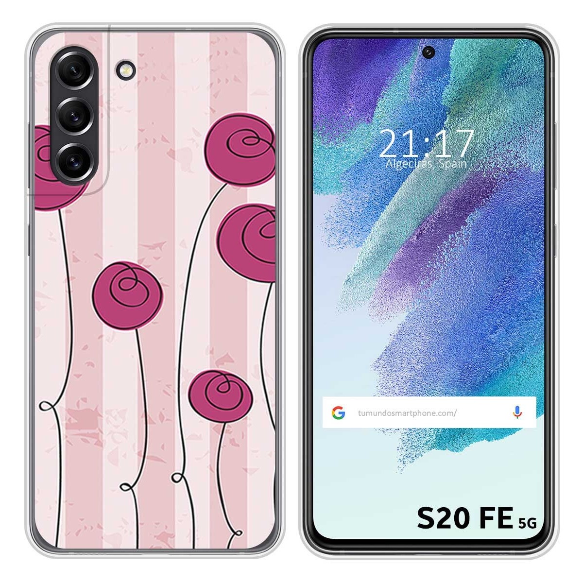 Funda Silicona para Samsung Galaxy S21 FE 5G diseño Flores Vintage Dibujos
