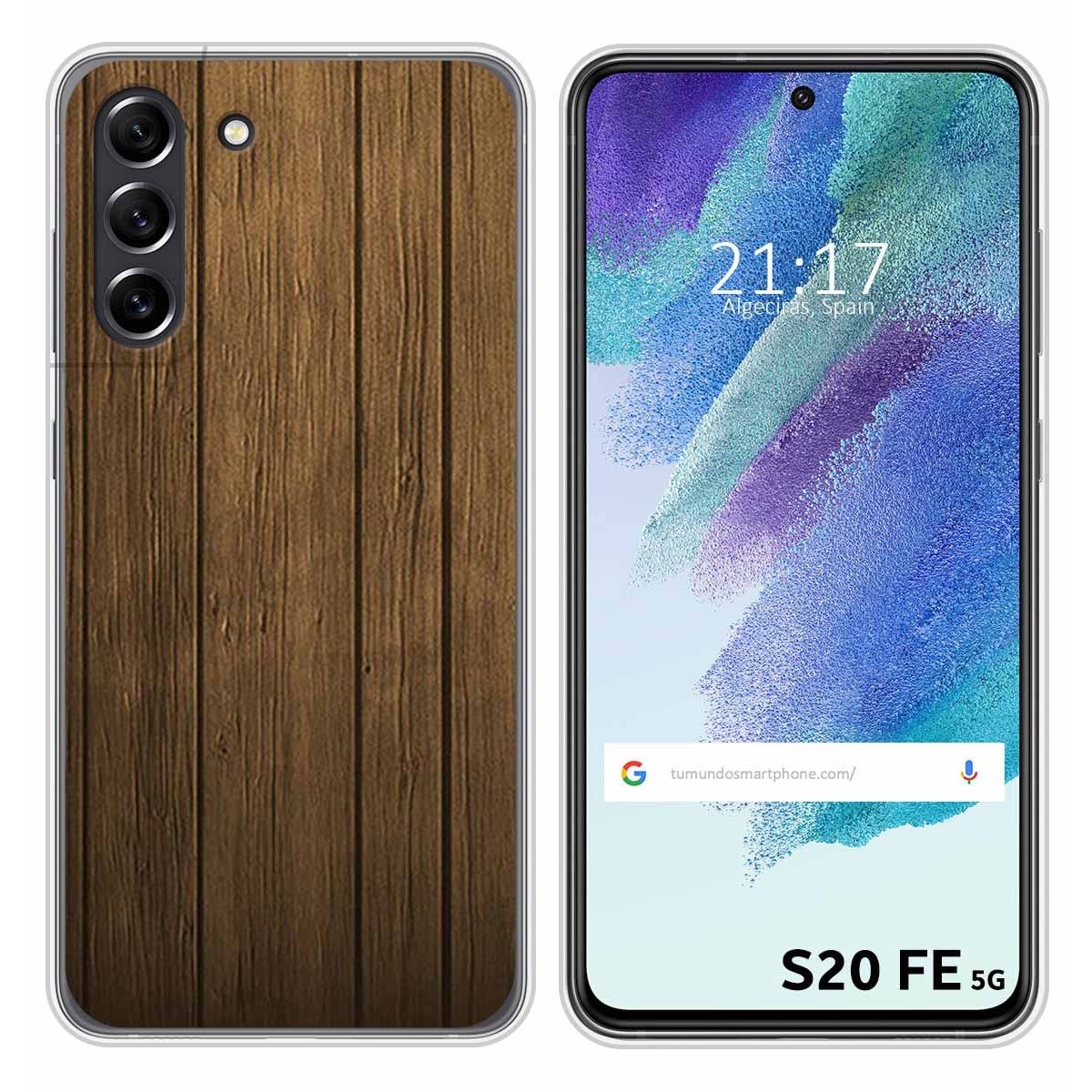 Funda Silicona para Samsung Galaxy S21 FE 5G diseño Madera Dibujos