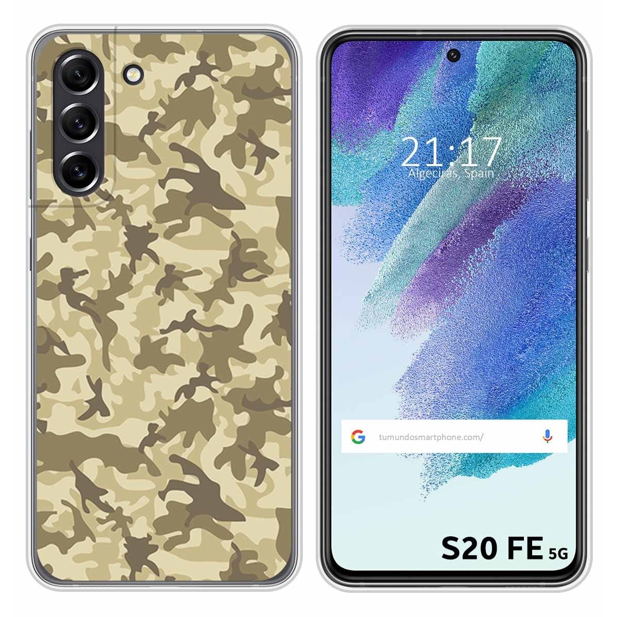 Funda Silicona para Samsung Galaxy S21 FE 5G diseño Sand Camuflaje Dibujos