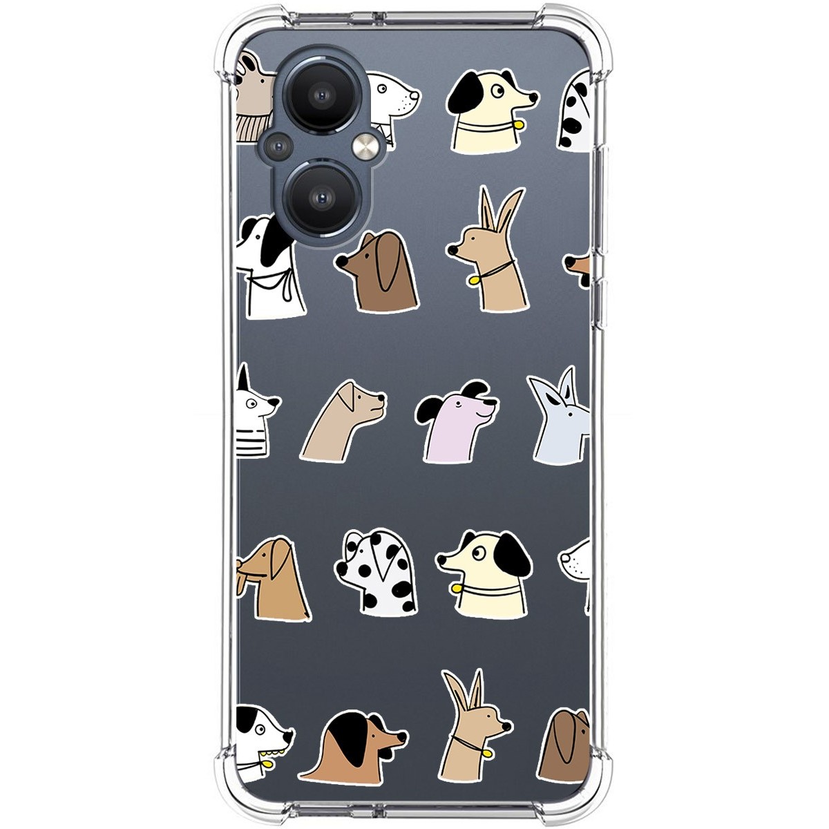 Funda Silicona Antigolpes para OnePlus Nord N20 5G diseño Perros Dibujos