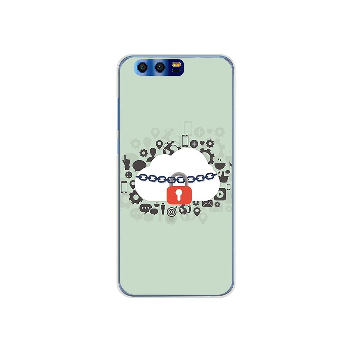 Funda Gel Tpu para Huawei Honor 9 Diseño Nube Dibujos