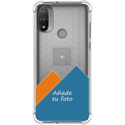 Personaliza tu Funda Silicona AntiGolpes Transparente con tu Fotografía para Motorola Moto E20 Dibujo Personalizada