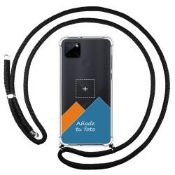 Personaliza tu Funda Colgante Transparente para Realme C21Y / C25Y con Cordon Negro Dibujo Personalizada