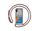 Personaliza tu Funda Colgante Transparente para Motorola Moto E20 con Cordon Rosa / Dorado Dibujo Personalizada