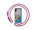 Personaliza tu Funda Colgante Transparente para Motorola Moto E20 con Cordon Rosa Fucsia Dibujo Personalizada