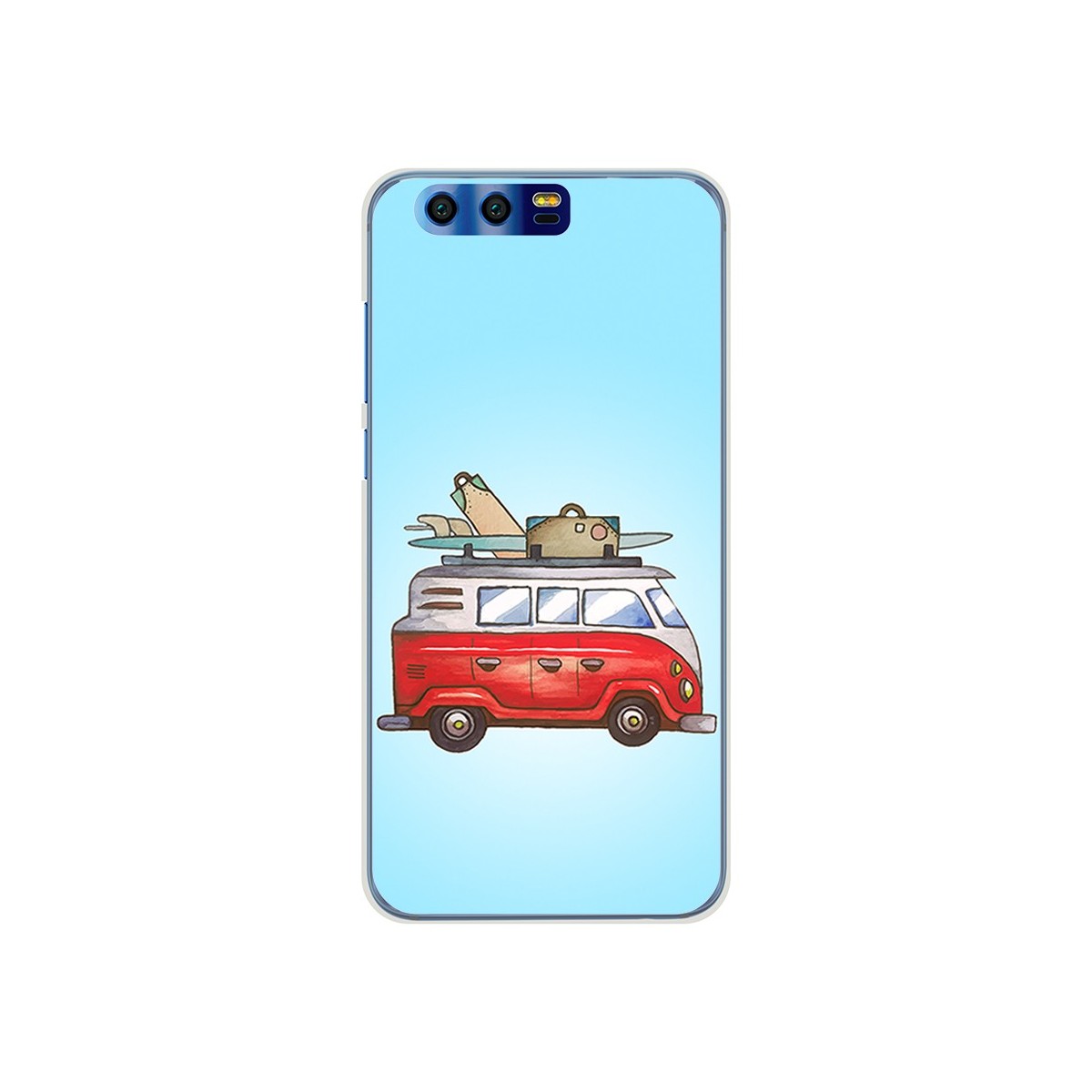 Funda Gel Tpu para Huawei Honor 9 Diseño Furgoneta Dibujos
