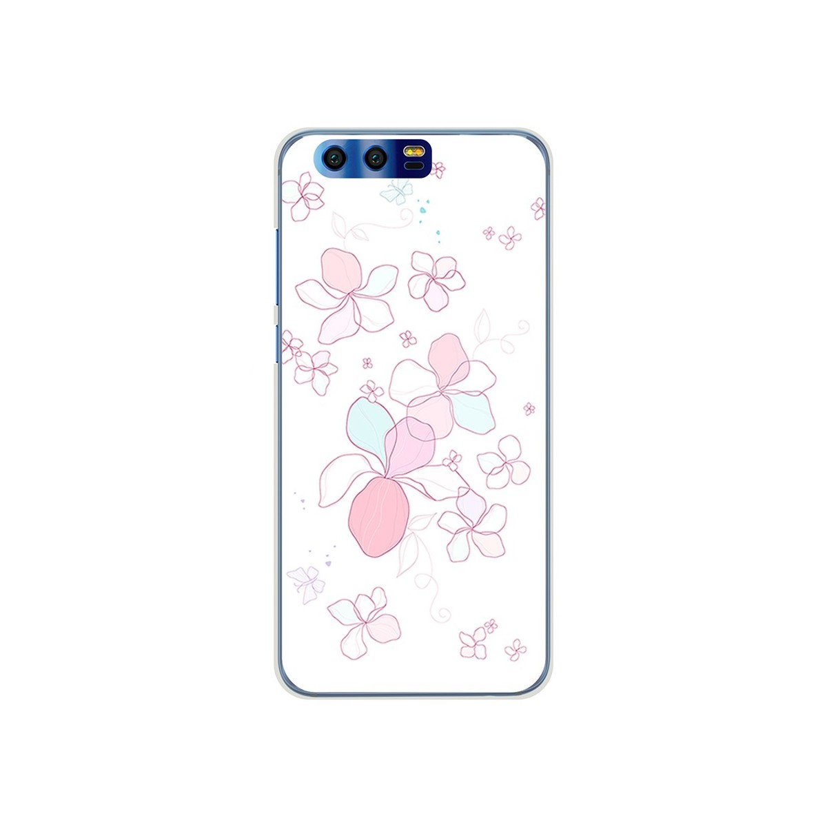 Funda Gel Tpu para Huawei Honor 9 Diseño Flores Minimal Dibujos