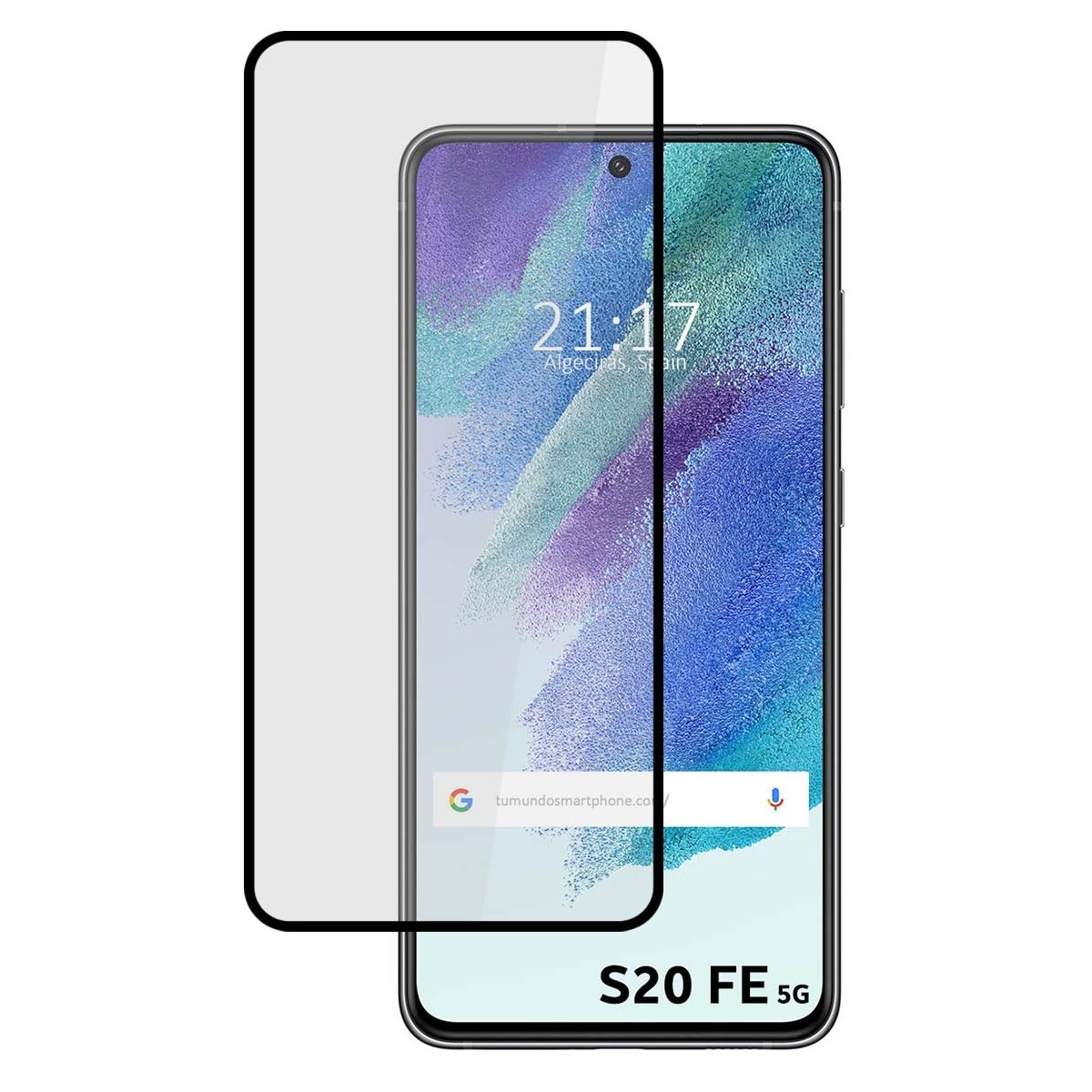 Protector Cristal Templado Completo 5D Full Glue Negro para Samsung Galaxy S21 FE 5G Vidrio