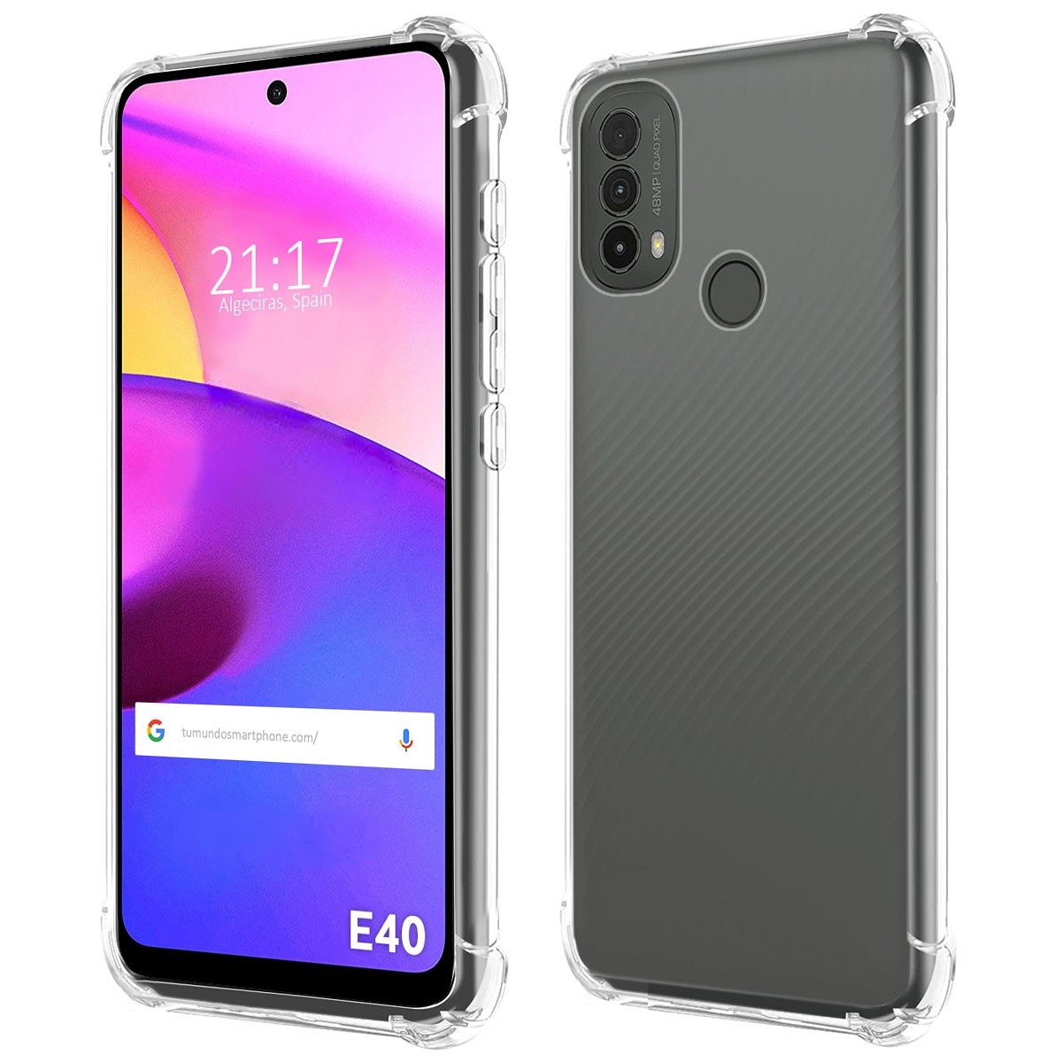 Funda Silicona Antigolpes Transparente para Motorola Moto E40