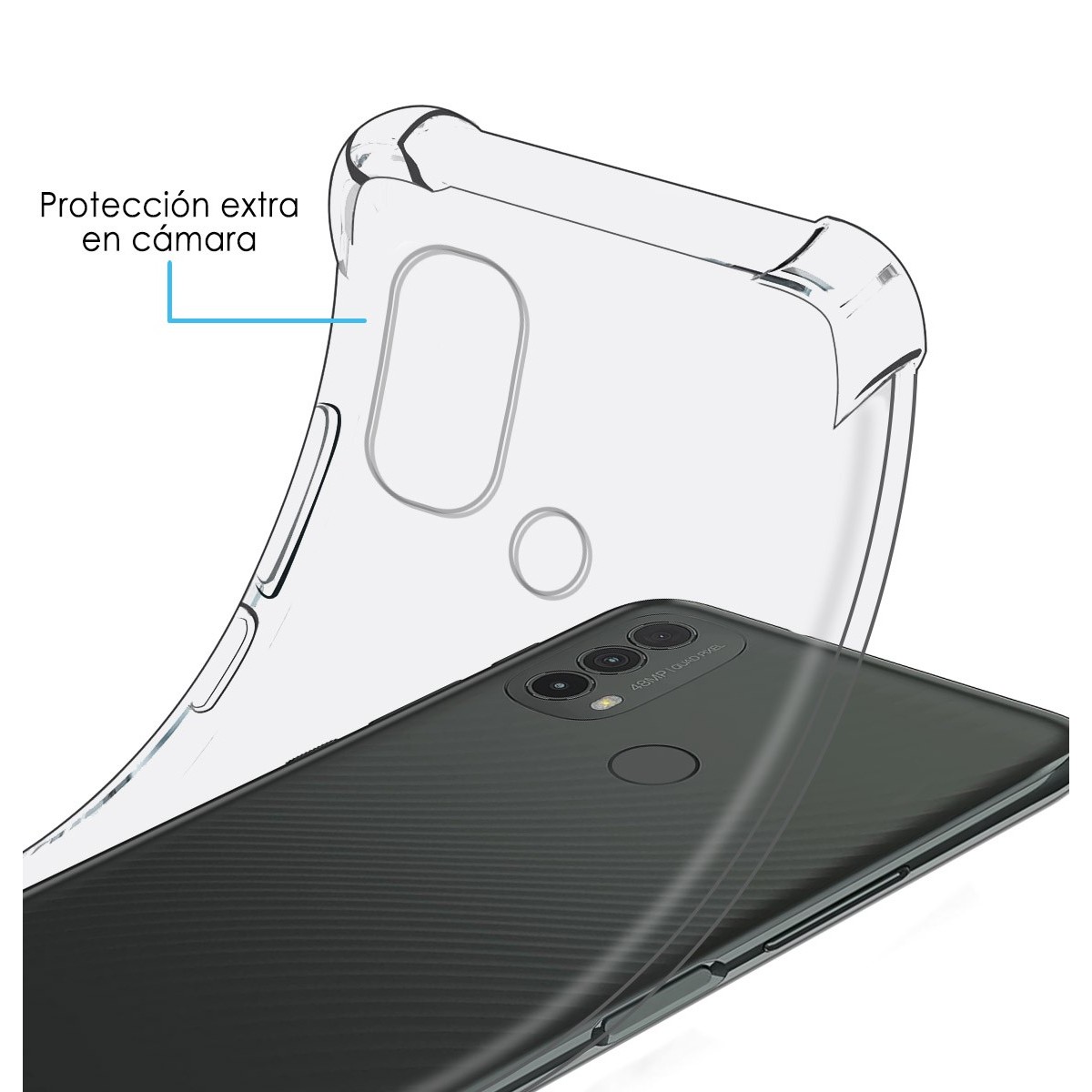 Funda Silicona Antigolpes Transparente para Motorola Moto E40