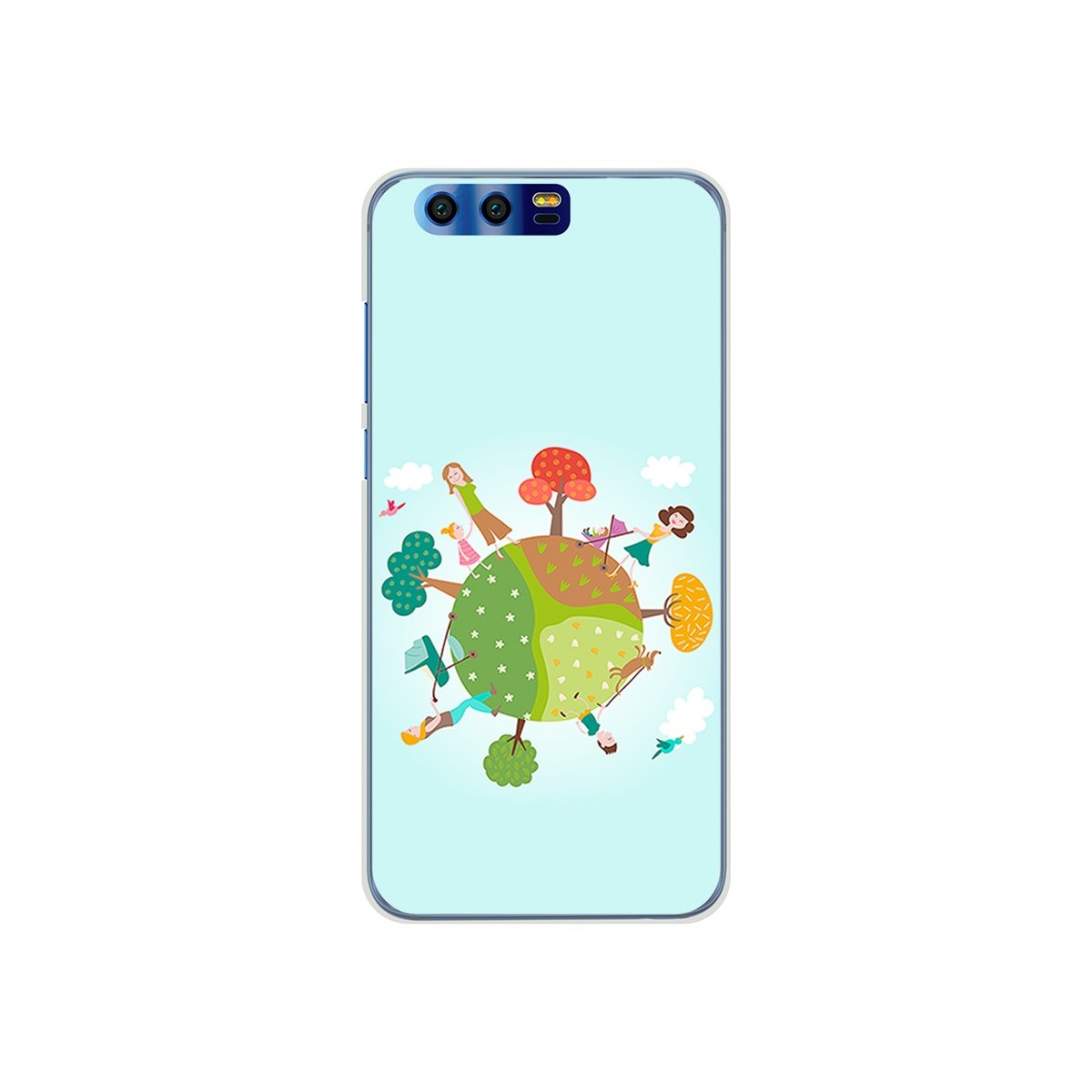 Funda Gel Tpu para Huawei Honor 9 Diseño Familia Dibujos