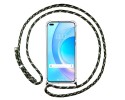 Funda Colgante Transparente para Huawei Honor 50 Lite 5G / Huawei Nova 8i con Cordon Verde / Dorado