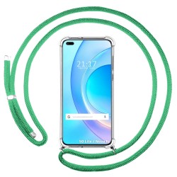 Funda Colgante Transparente para Huawei Honor 50 Lite 5G / Huawei Nova 8i con Cordon Verde Agua