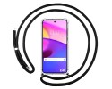 Funda Colgante Transparente para Motorola Moto E40 con Cordon Negro