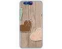 Funda Gel Tpu para Huawei Honor 9 Diseño Corazones Madera Dibujos