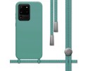 Funda Silicona Líquida con Cordón para Samsung Galaxy S20 Ultra color Verde