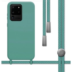 Funda Silicona Líquida con Cordón para Samsung Galaxy S20 Ultra color Verde