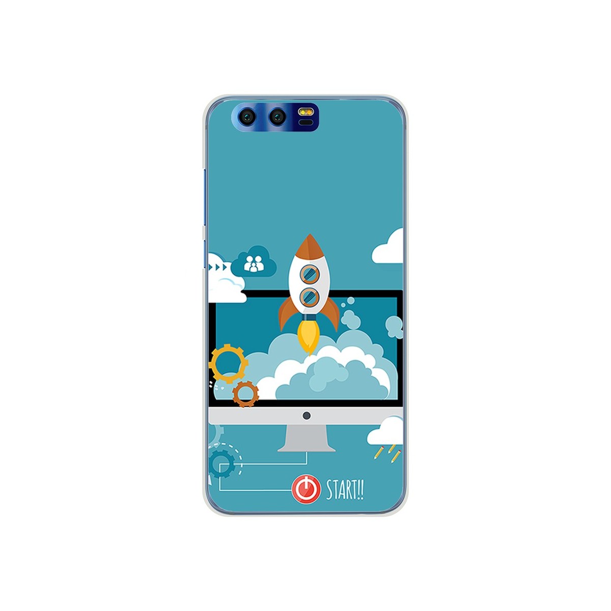 Funda Gel Tpu para Huawei Honor 9 Diseño Cohete Dibujos