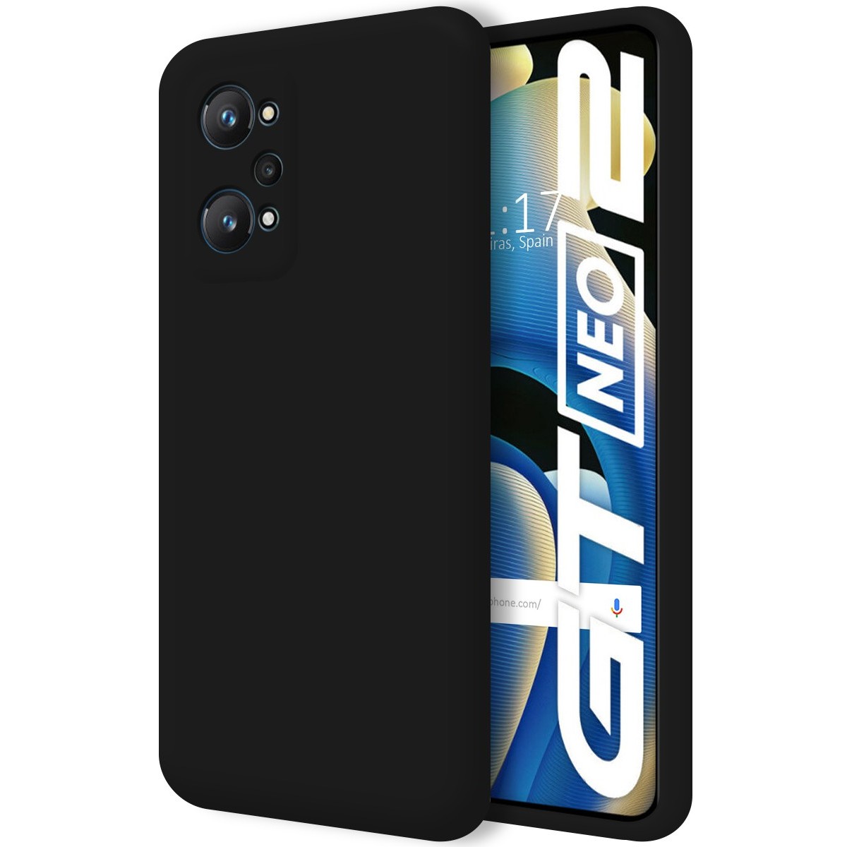 Funda Silicona Líquida Ultra Suave para Realme GT NEO 2 5G color Negra