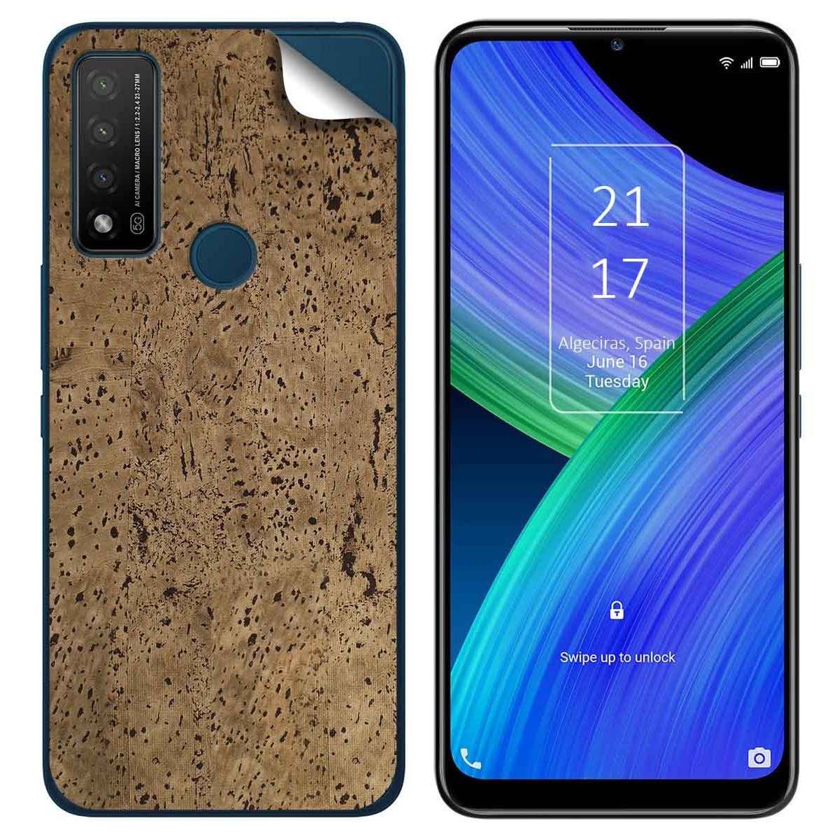 Pegatina Vinilo Autoadhesiva Textura Corcho para TCL 20 R 5G