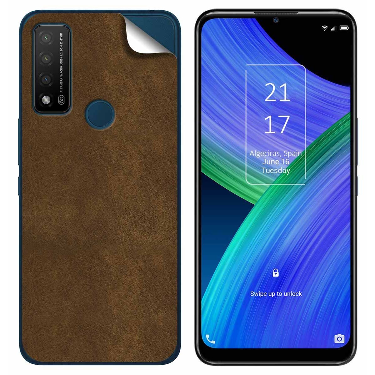 Pegatina Vinilo Autoadhesiva Textura Piel para TCL 20 R 5G