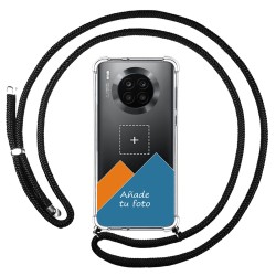 Personaliza tu Funda Colgante Transparente para Huawei Honor 50 Lite 5G / Nova 8i con Cordon Negro Dibujo