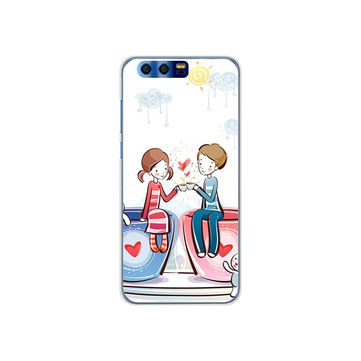 Funda Gel Tpu para Huawei Honor 9 Diseño Cafe Dibujos