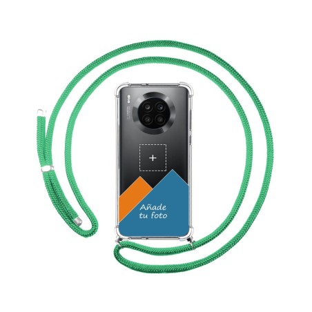 Personaliza tu Funda Colgante Transparente para Huawei Honor 50 Lite 5G / Nova 8i con Cordon Verde Agua Dibujo