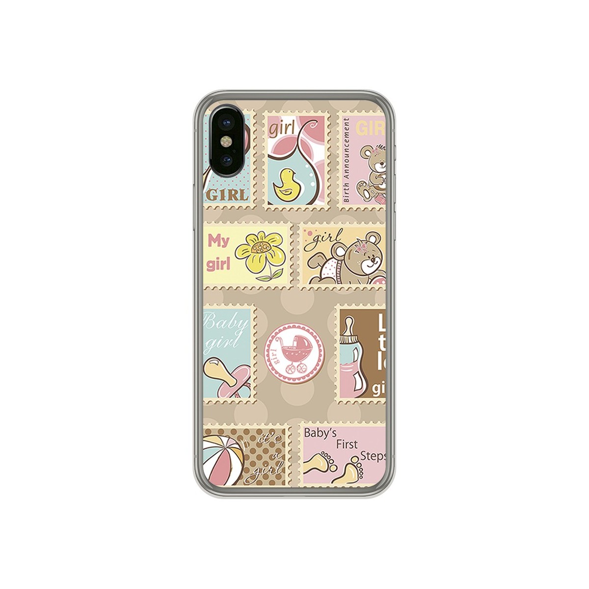 Funda Gel Tpu para Iphone X / XS Diseño Sellos Dibujos