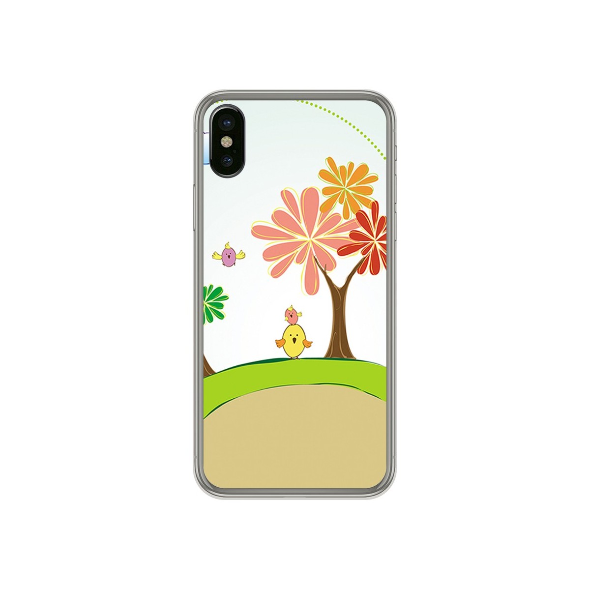 Funda Gel Tpu para Iphone X / XS Diseño Primavera Dibujos