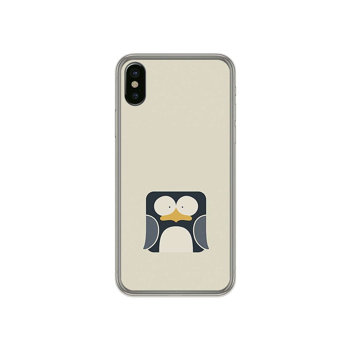 Funda Gel Tpu para Iphone X / XS Diseño Pingüino Dibujos