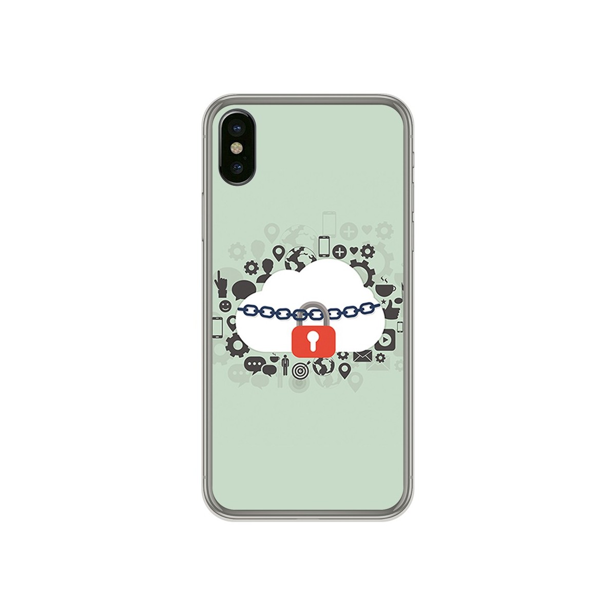 Funda Gel Tpu para Iphone X / XS Diseño Nube Dibujos