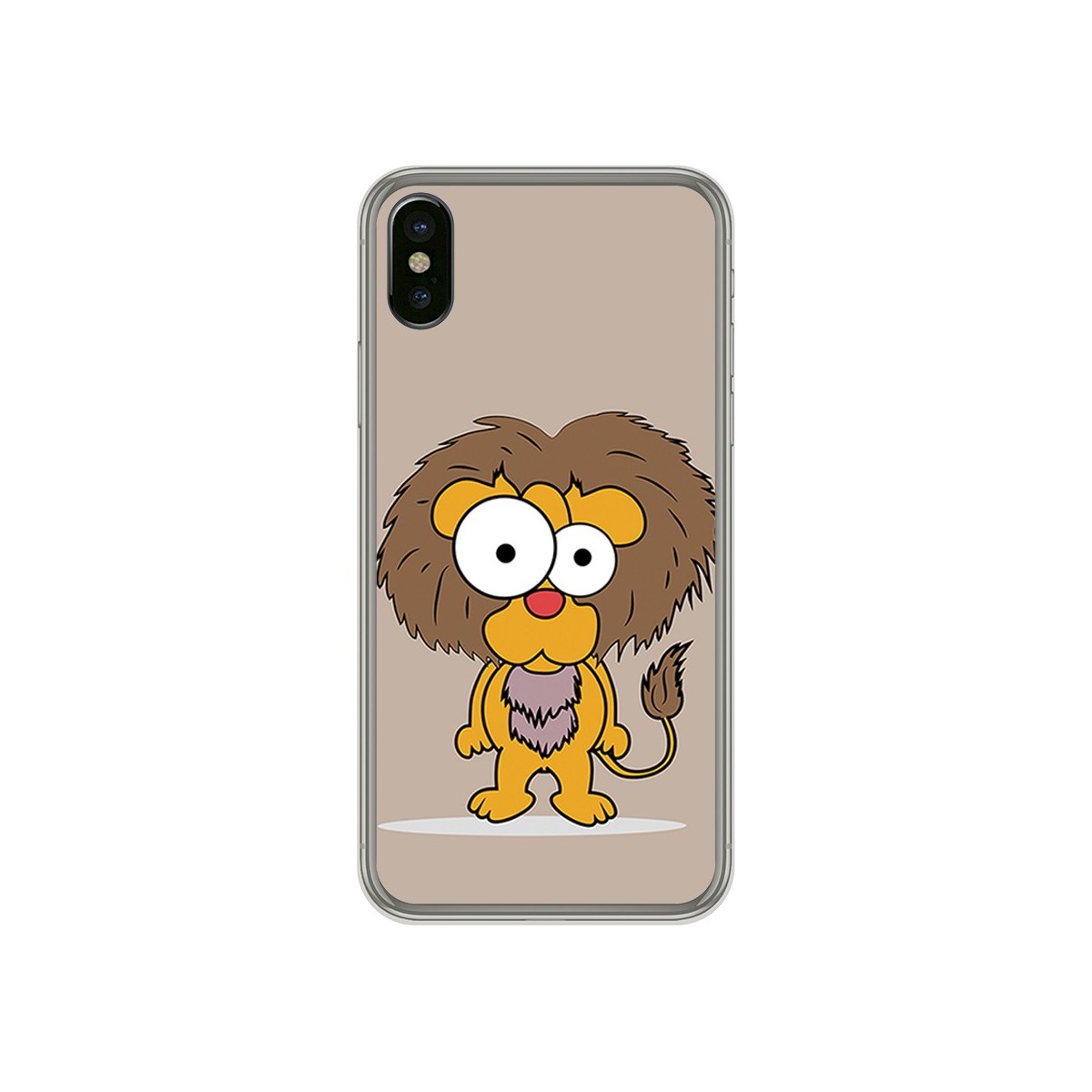 Funda Gel Tpu para Iphone X / XS Diseño Leon Dibujos