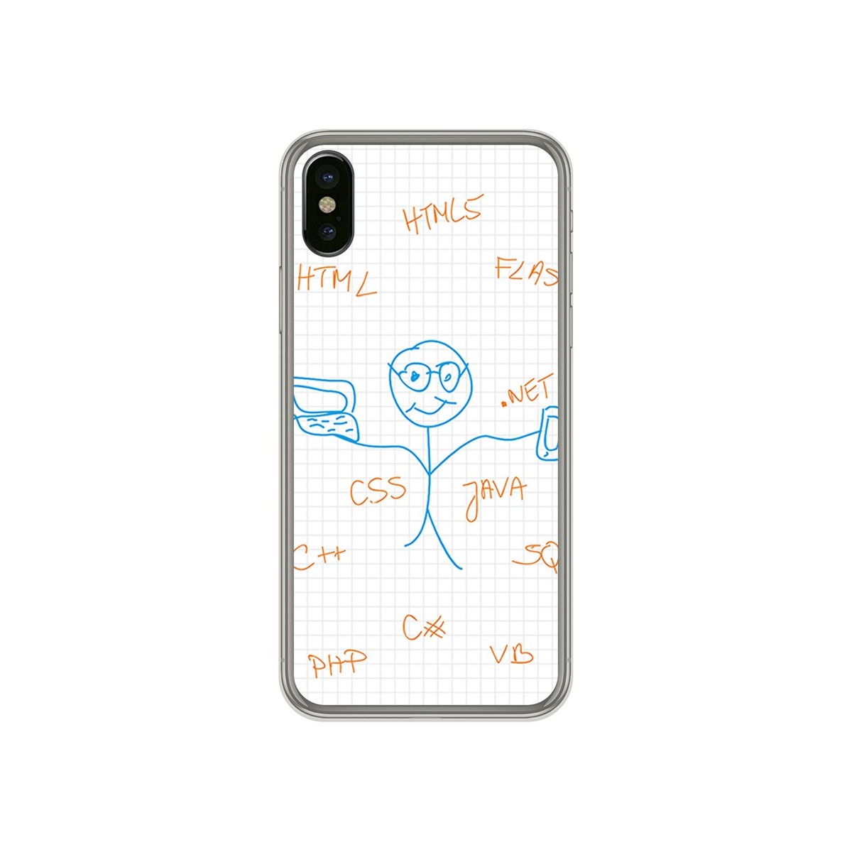 Funda Gel Tpu para Iphone X / XS Diseño Informatico Dibujos