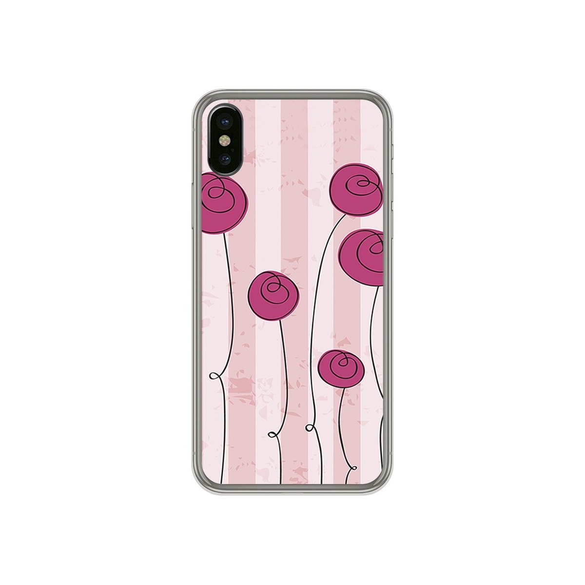 Funda Gel Tpu para Iphone X / XS Diseño Flores Vintage Dibujos