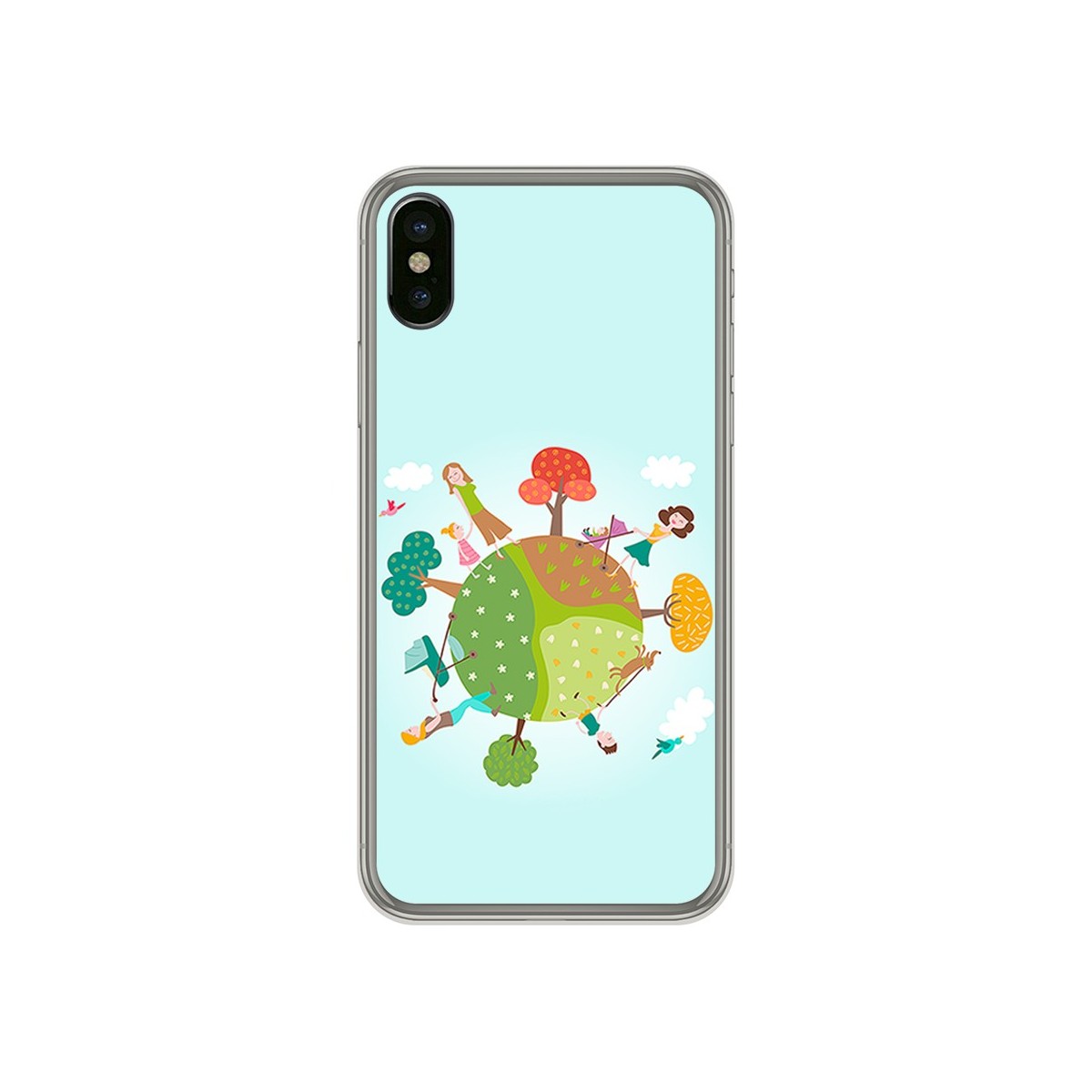 Funda Gel Tpu para Iphone X / XS Diseño Familia Dibujos