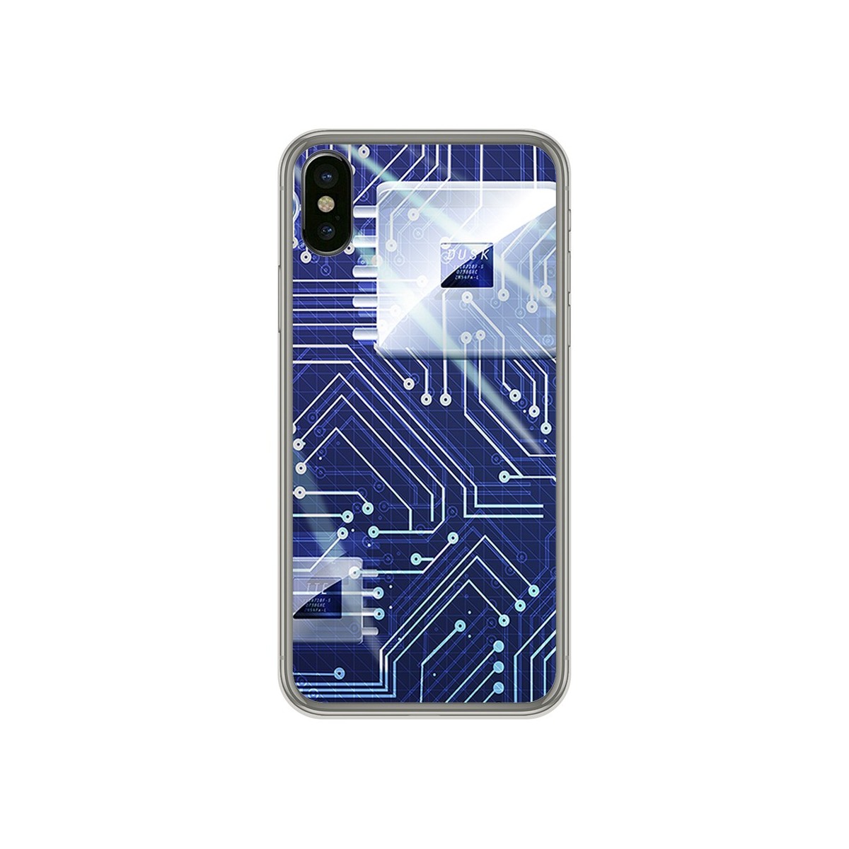 Funda Gel Tpu para Iphone X / XS Diseño Circuito Dibujos